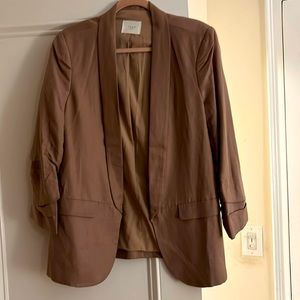 Shawl collar open blazer in silky like fabric